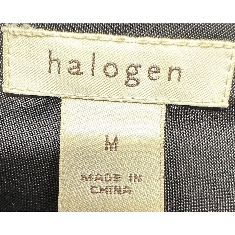 Halogen Coat Womens Sz M Wool Black‎ Overcoat Belted Dress - Picture 2 of 8
